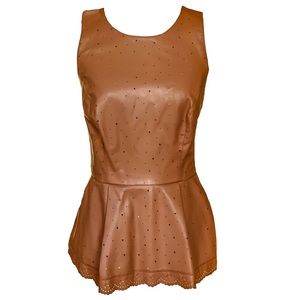 Anthropologie HD in Paris Vegan Leather Peplum Top